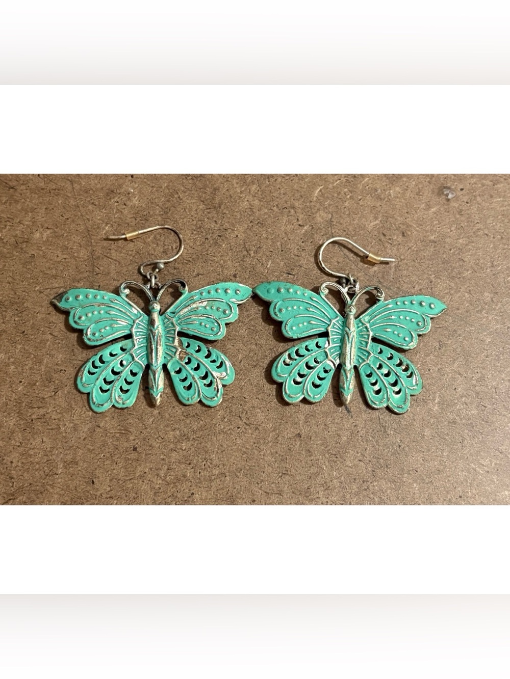 Lucky brand teal butterfly earrings